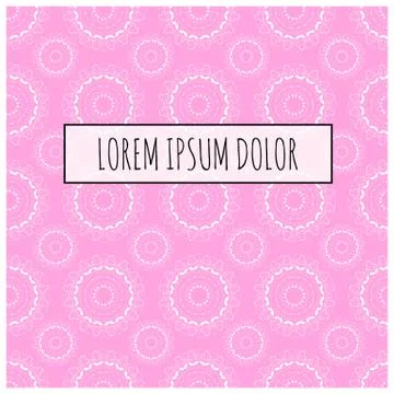 Abstract Spring Pattern with Frame and Sample Text. Vector Illustration 库存插图