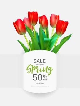 Abstract Spring Sale Background Template. Vector Illustration Stock Illustration