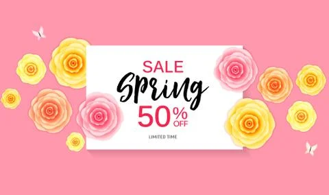 Abstract Spring Sale Background Template. Vector Illustration Stock Illustration