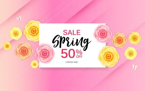 Abstract Spring Sale Background Template. Vector Illustration Stock Illustration