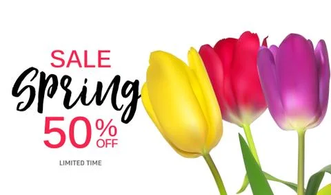Abstract Spring Sale Background Template. Vector Illustration Stock Illustration