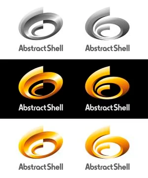 Abstract Spriral Shell Vector Logos and Icons Stock Illustration