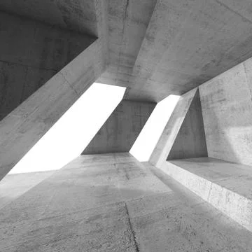 Abstract square 3d empty concrete interior Ilustración de archivo