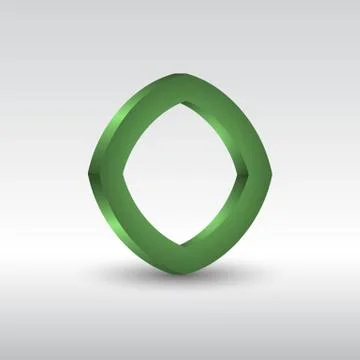 Abstract square 3d green logo Stock Illustration