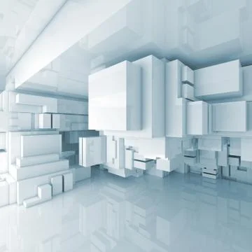 Abstract square 3d room interior background Stock Illustration