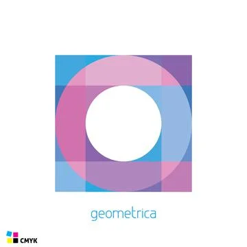 Abstract Square and Circle logo template. Vector logotype Stock Illustration
