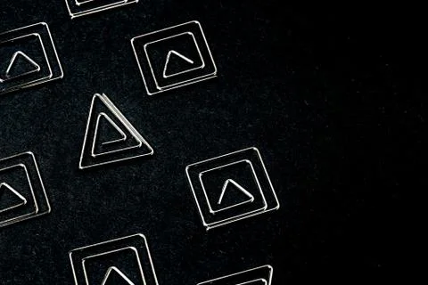 Abstract square and triangles metallic shapes background Stock Photos