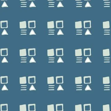 Abstract square and triangular shapes seamless pattern. Geometric ethnic wall Stock Illustration