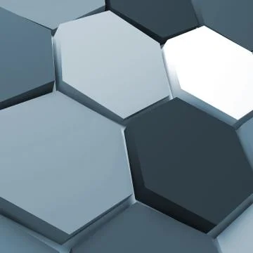 Abstract square background pattern with blue and white honeycombs 3d Stockillustratie