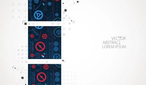 Abstract square background on technological and  scientific topics. Various t イラスト素材