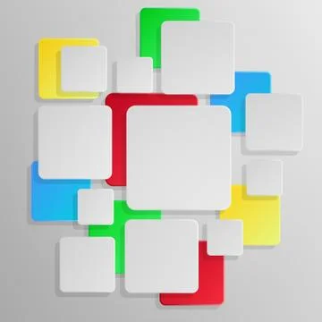 Abstract square background white and color vector Stock Illustration