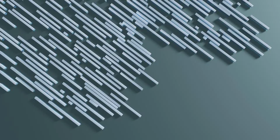 Abstract square bar background  Simple scene Minimal lines 3d illustration Stock Illustration