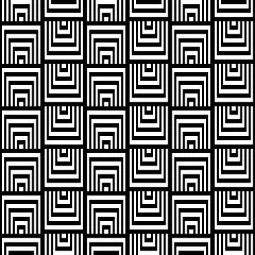 Abstract Square Bases Black and White Seamless Pattern, Vector I Stock Illustration
