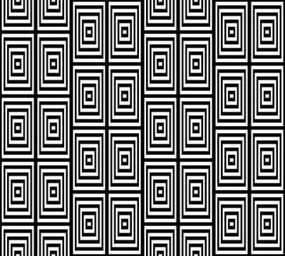 Abstract Square Bases Black and White Seamless Pattern, Vector I Stock Illustration