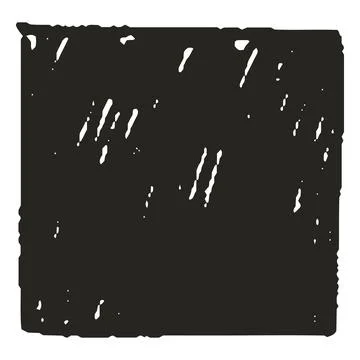 Abstract square black frame with uneven edges, pencil and marker sketch Stock Illustration