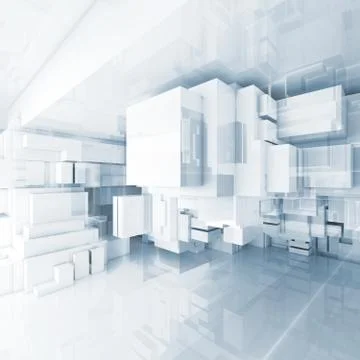 Abstract square blue high-tech 3d background Illustrazione stock