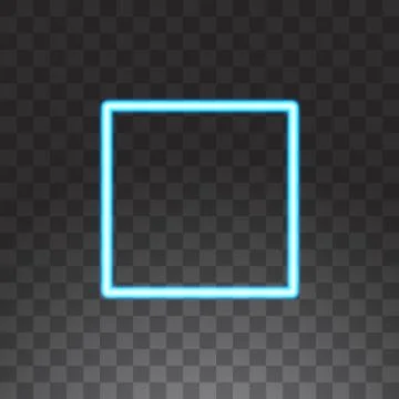 Abstract square blue neon frame, vector illustration, isolated on transparent Stock Illustration