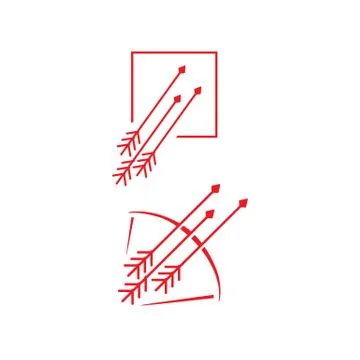 Abstract square Bow and Arrow logo vector icon Stock Illustration