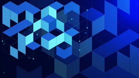 Abstract square box for cryptocurrency blockchain technology イラスト素材