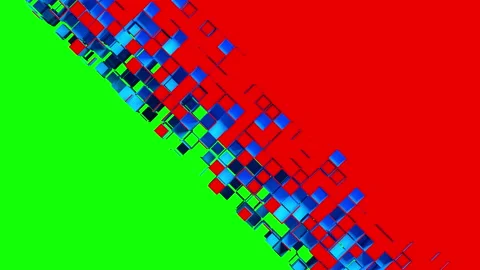 Abstract square cells and cubes on chroma key Stock Footage 156768982
