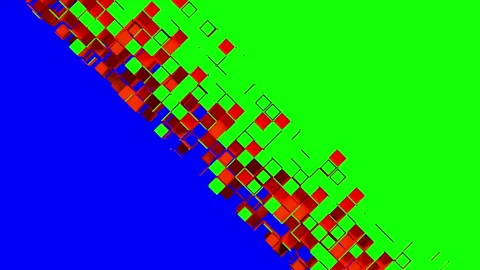 Abstract square cells and cubes on chroma key 스톡 동영상 156769442