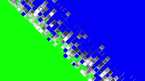 Abstract square cells and cubes on chroma key Stock Footage 156769475