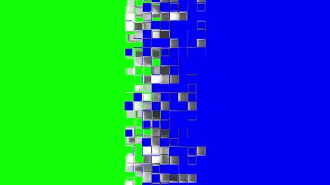 Abstract square cells and cubes on chroma key Stock Footage 156770557