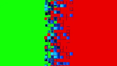 Abstract square cells and cubes on chroma key Stock Footage 195109865