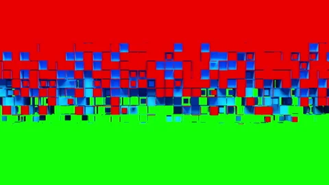 Abstract square cells and cubes on chroma key 스톡 동영상 196244157