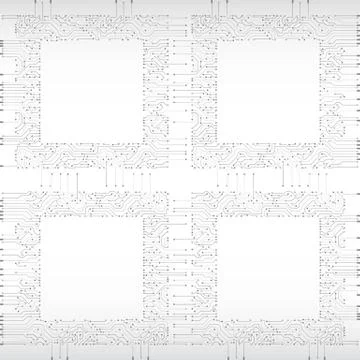 Abstract square circuit board vector illustration. Communication and engineer Illustrazione stock