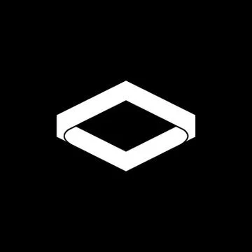 Abstract square curves 3d simple logo vector Stock Illustration