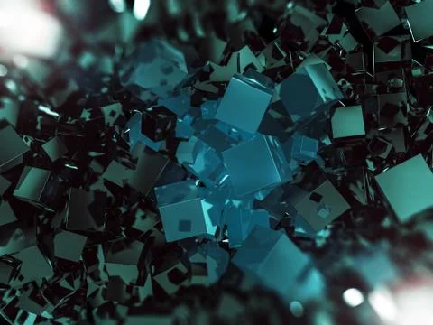 Abstract square dark background. 3D 库存插图