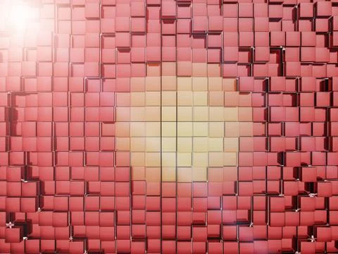 Abstract square dark background. 3D 库存插图