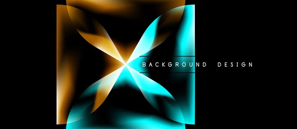 Abstract square design features vibrant blue, gold gradients. Modern, dynamic Stock Illustration