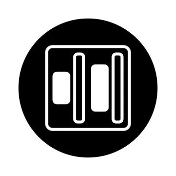 Abstract square design with vertical lines and block elements inside a dark.. Illustrazione stock