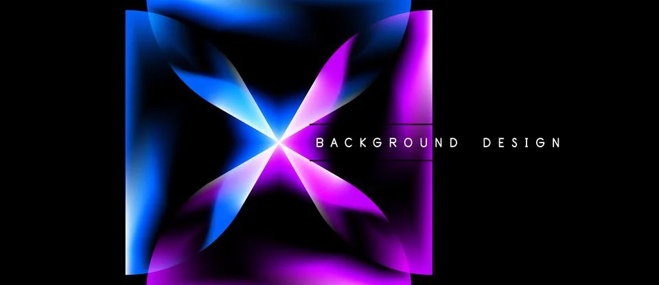 Abstract square design. Vibrant blue, purple gradients create dynamic visual Stock Illustration