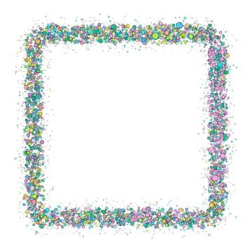 Abstract square frame of colorful sparkling dots concept design 库存插图