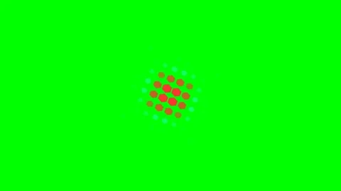 Abstract square frame formed by glowing dots against a vivid green background Stock Footage 341839084