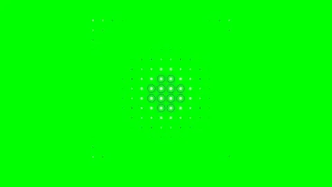 Abstract square frame of glowing white dots on a solid green background Video stock 340267716