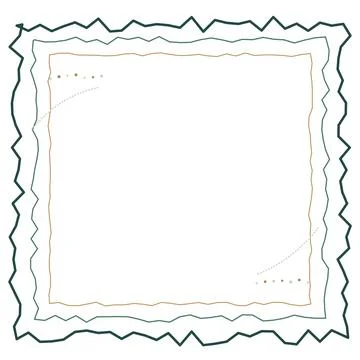 Abstract square frame with jagged edges in green and blue tones for modern .. Иллюстрация