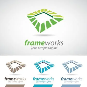 Abstract Square Frame Logo Icon Stock Illustration