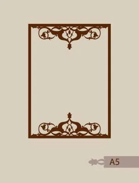 Abstract square frame with swirls Stock Illustration