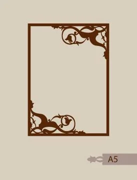Abstract square frame with swirls Stock Illustration
