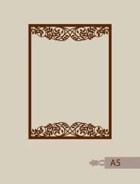 Abstract square frame with swirls Stock Illustration