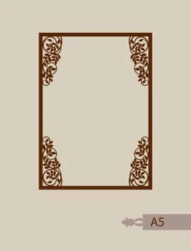 Abstract square frame with swirls Stock Illustration