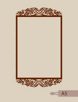 Abstract square frame with swirls Stock Illustration