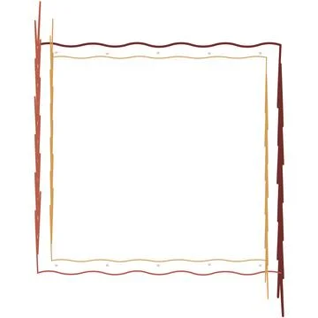 Abstract square frame with wavy and jagged lines, decorative border for art.. Stock Illustration