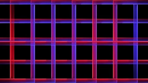 Abstract square frames grid loopable animated background with blue and red .. Stock Footage 333878277