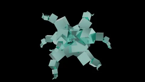 Abstract Square Geometric Cubes: Seamless loop 4K UHD animation. Video stock 153024441