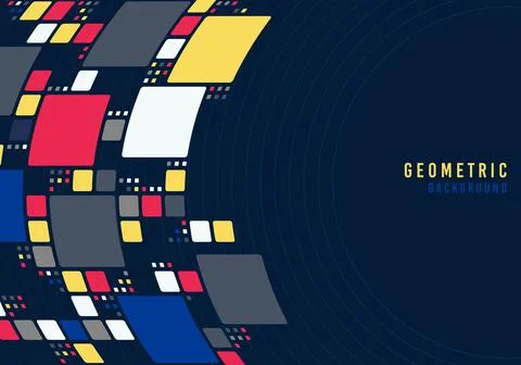 Abstract square geometric pattern template decorative artwork design. Illustrazione stock